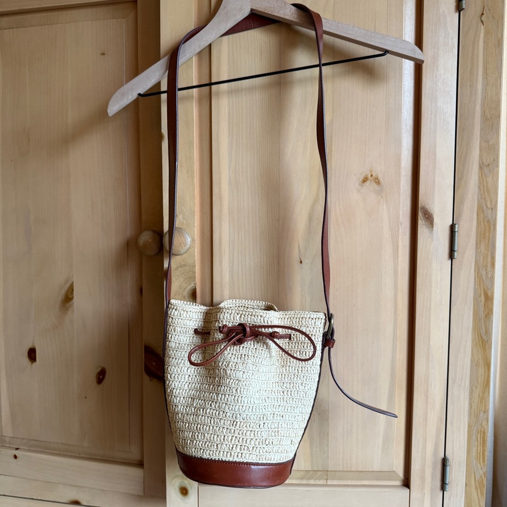 Sezane Cream and Brown Crossbody Bag - Picture 2 of 5